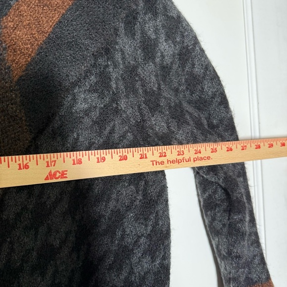 Max Studio Houndstooth Open Front Cardigan Sweater Coat Size Large Jacquard - Picture 3 of 12